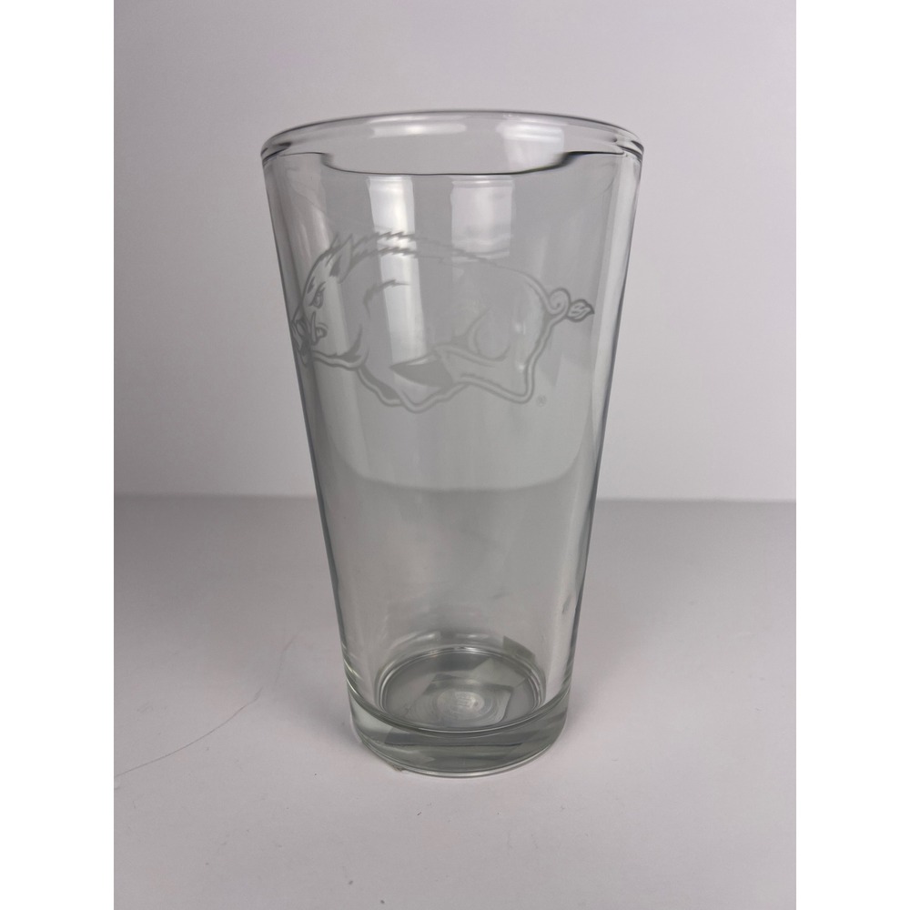 Arthur Court‎ Arkansas Razorbacks Pint Glass Etched Wild Boar Logo